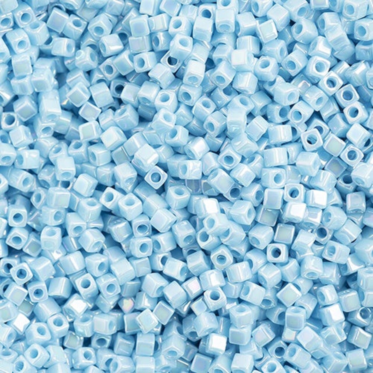 Miyuki 1.8mm Cube, Opaque Turquoise Blue AB (was 413R), #482, 10 grams